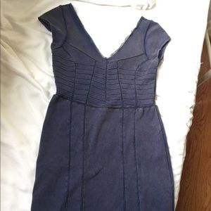 Free people navy cage seamed mini dress
